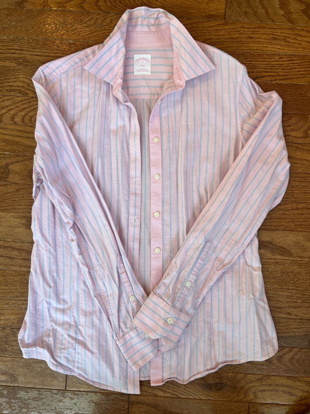 Classic Womens Pink Striped Button-Up Shirt